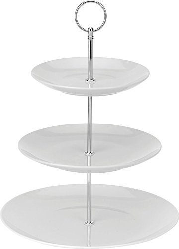 Porzellan Etagere 3-stöckig - Höhe ca. 27 cm - Etagenständer Etagenplatten Servierplatte von Spetebo