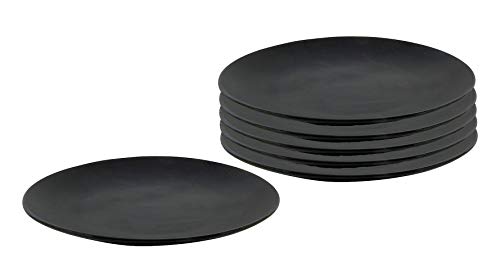 Spetebo Porzellan Speiseteller 26 cm schwarz - 6er Set - Porzellanteller Teller flach von Spetebo