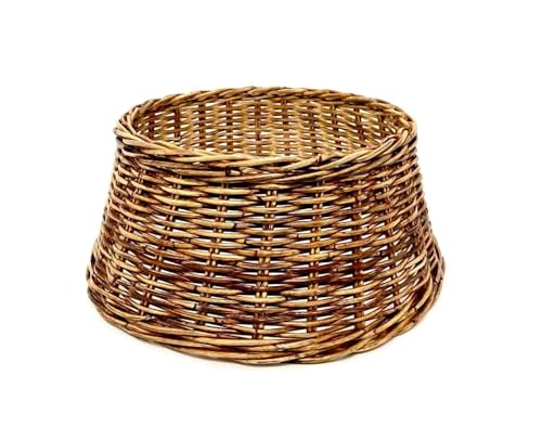 Rattan Weihnachtsbaumrock aus Weide 60 cm - Bronze - Abdeckung für den Christbaum Ständer - Weihnachtsbaum Decke Baum Kragen Tannenbaum Rock von Spetebo