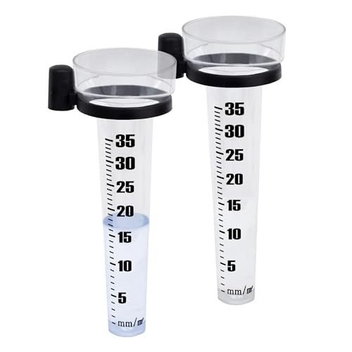 Spetebo Regenmesser 25 cm mit Skala und Halterung - 2er Set - Niederschlagsmesser aus Kunststoff für Wetterstationen - Wassermengenmesser Wetterstation Zubehör Pluviometer Ombrometer Regenmengenmesser Spetebo Regenmesser 25 cm mit Skala und Halterung - 2er Set - Niederschlagsmesser aus Kunststoff für Wetterstationen - Wassermengenmesser Wetterstation Zubehör Pluviometer Ombrometer Regenmengenmesser von Spetebo