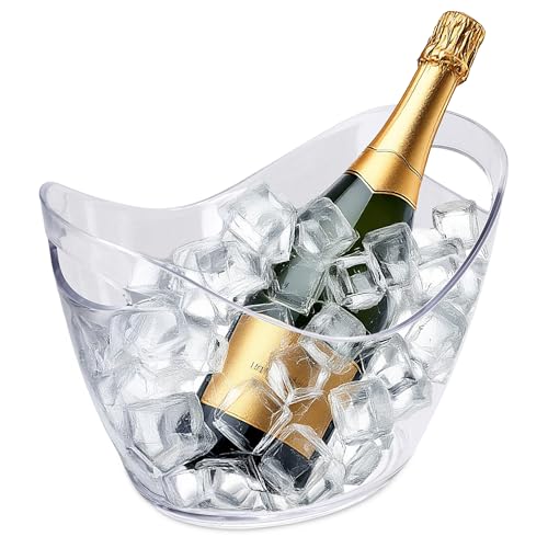 Sektkühler mit 2 Tragegriffen aus Kunststoff - 34,5 x 26 cm - Höhe 24 cm - Champagnerkühler Sektschale Flaschenkühler Sektkühler mit 2 Tragegriffen aus Kunststoff - 34,5 x 26 cm - Höhe 24 cm - Champagnerkühler Sektschale Flaschenkühler von Spetebo