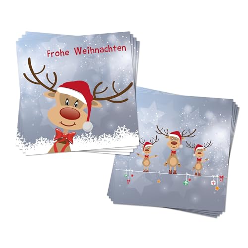 Servietten 80 Stück mit 2 verschiedenen Motiven - Rentier Ole - Tischdeko Papierservietten 2er Set mit Spruch - Papier Tuch 3-lagig mit Text bedruckt von Spetebo