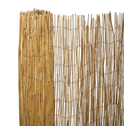 Sichtschutz Matte aus Schilf blickdicht - 500 x 100 cm - Schilfrohr Windschutz Zaun natur wetterfest - Balkon Gartenzaun Verkleidung Schilfmatte Strohmatte Sichtschutzzaun von Spetebo