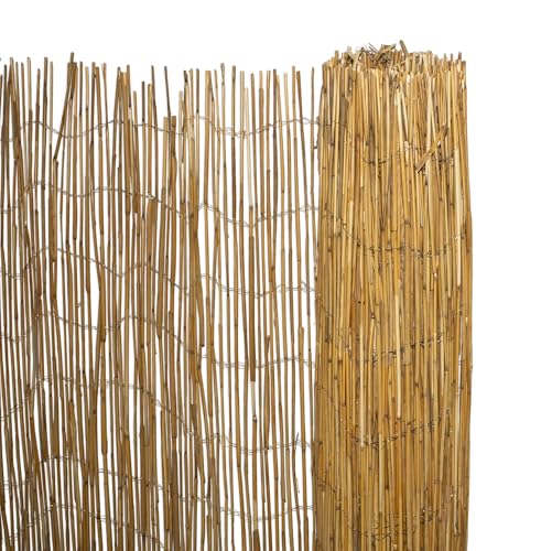 Sichtschutz Matte aus Schilf blickdicht - 500 x 150 cm - Schilfrohr Windschutz Zaun natur wetterfest - Balkon Gartenzaun Verkleidung Schilfmatte Strohmatte Sichtschutzzaun von Spetebo