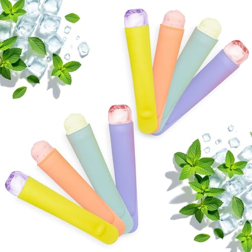 Silikon Eisform Tüte mit Deckel 78 ml - 8er Set - Wassereis Form bunt widerverwendbar - Eislutscher Eistüten popsicle Ice Pop Eis Form Silikon Eisform Tüte mit Deckel 78 ml - 8er Set - Wassereis Form bunt widerverwendbar - Eislutscher Eistüten popsicle Ice Pop Eis Form von Spetebo
