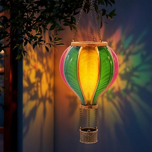 Solar LED Heißluftballon Lampe bunt zum Hängen - 45 cm - Garten Lichtspiel mit Flammen Effekt warm weiß - Deko Gartenleuchte Laterne Solarleuchte Dekoleuchte Stimmungslicht Hängelaterne Windlicht Solar LED Heißluftballon Lampe bunt zum Hängen - 45 cm - Garten Lichtspiel mit Flammen Effekt warm weiß - Deko Gartenleuchte Laterne Solarleuchte Dekoleuchte Stimmungslicht Hängelaterne Windlicht von Spetebo