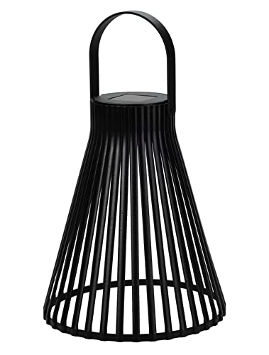 Spetebo Solar Laterne schwarz in Trichterform - 23 cm - Gartenleuchte in warm weiß - Aussen Lampe für Balkon Terrasse Garten von Spetebo