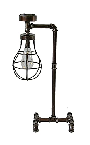 Solar Stehlampe aus Gusseisen im Rohr Design - Vintage Garten Leuchte 57 cm - Industrial LED im Retro Stil von Spetebo