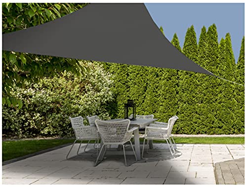 Sonnensegel 3 x 3 m mit UV 50+ Schutz - Dreieck/anthrazit - Sonnenschutz Segel inklusive Befestigungsseilen - Sichtschutz Schattentuch Sonnendach wetterbeständig für Garten Balkon und Terrasse von Spetebo