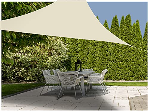 Sonnensegel 3 x 3 m mit UV 50+ Schutz - Dreieck/Natur - Sonnenschutz Segel inklusive Befestigungsseilen - Sonnen Tuch Sichtschutz Schattentuch Sonnendach wetterfest für Garten Balkon und Terrasse von Spetebo