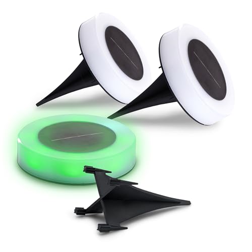 Spetebo 2in1 LED Solar Schwimmlicht und Bodenleuchte - 3er Set - Garten Deko Beleuchtung mit Farbwechsel - Multi Color Schwimmende Lampen Pool Zubehör Teich Blumenbeet Vorgarten Leuchte bunt von Spetebo