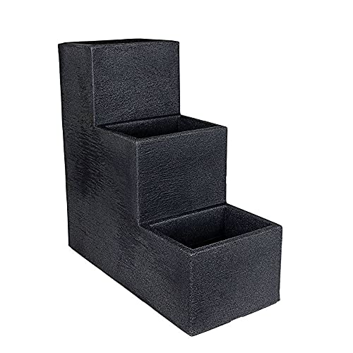 Spetebo Blumentreppe dreistufig anthrazit - 60x59x27 cm - XXL Kunststoff Blumenkübel Pflanztopf Pflanzkübel Pflanztreppe Blumen Etagere von Spetebo