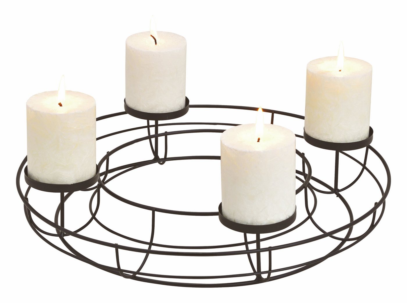 Spetebo Adventskranz Adventskranz aus Metall in schwarz - Ø 38 cm, Tisch Kerzenhalter Kerzenständer ohne Docht - Advent Weihnachten Deko Spetebo Adventskranz Adventskranz aus Metall in schwarz - Ø 38 cm, Tisch Kerzenhalter Kerzenständer ohne Docht - Advent Weihnachten Deko von Spetebo