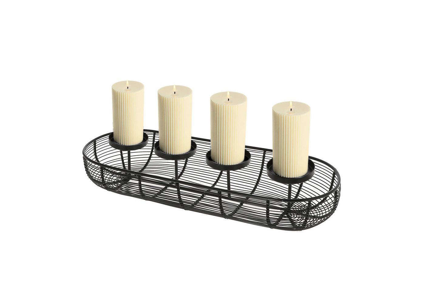 Spetebo Adventskranz Metall Gitter Adventskranz schwarz - 50 cm - mit Korb, ideal zum Dekorieren von Spetebo