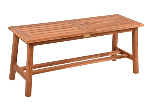 Spetebo Akazien Gartenbank Santa Clara 2-Sitzer geölt - 100 x 35 cm - Garten Sitz Bank aus FSC Massiv Holz - Balkon Terrassen Bank Blumenbank Beistelltisch Holztisch Holzbank von Spetebo