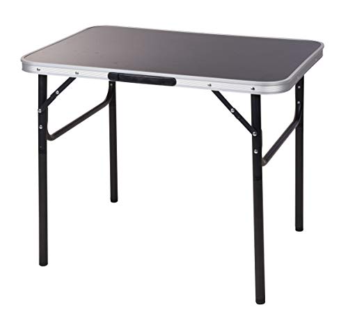 Spetebo Alu Campingtisch schwarz 75x55 cm - Klapptisch höhenverstellbar Picknick Tisch Koffertisch von Spetebo
