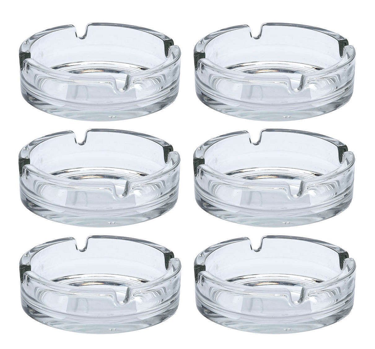Spetebo Aschenbecher Glas Aschenbecher rund ca. 10cm - 6 Stück, Klassischer Tisch Ascher aus Klarglas von Spetebo