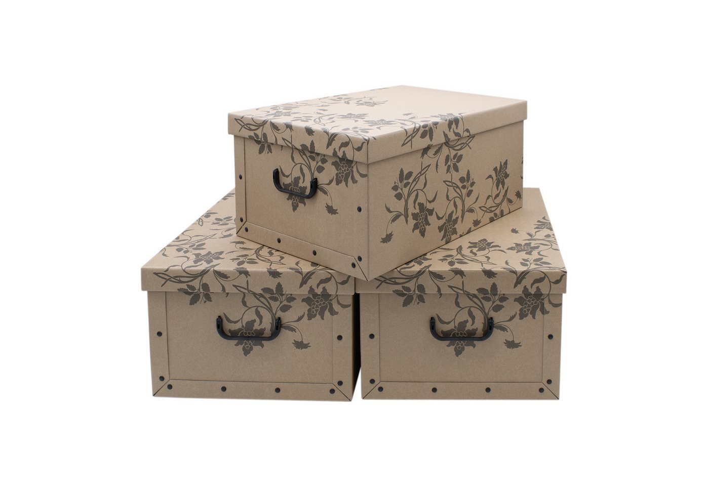 Spetebo Aufbewahrungsbox (Set, 3 St., Aufbewahrungsboxen), Stapelbox Geschenkbox von Spetebo