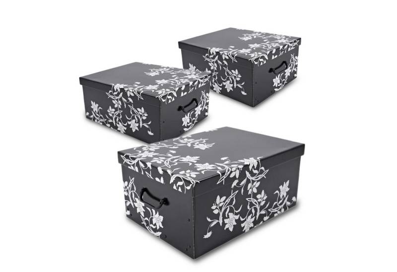 Spetebo Aufbewahrungsbox (Set, 3 St., Aufbewahrungsboxen), Stapelbox Geschenkbox von Spetebo