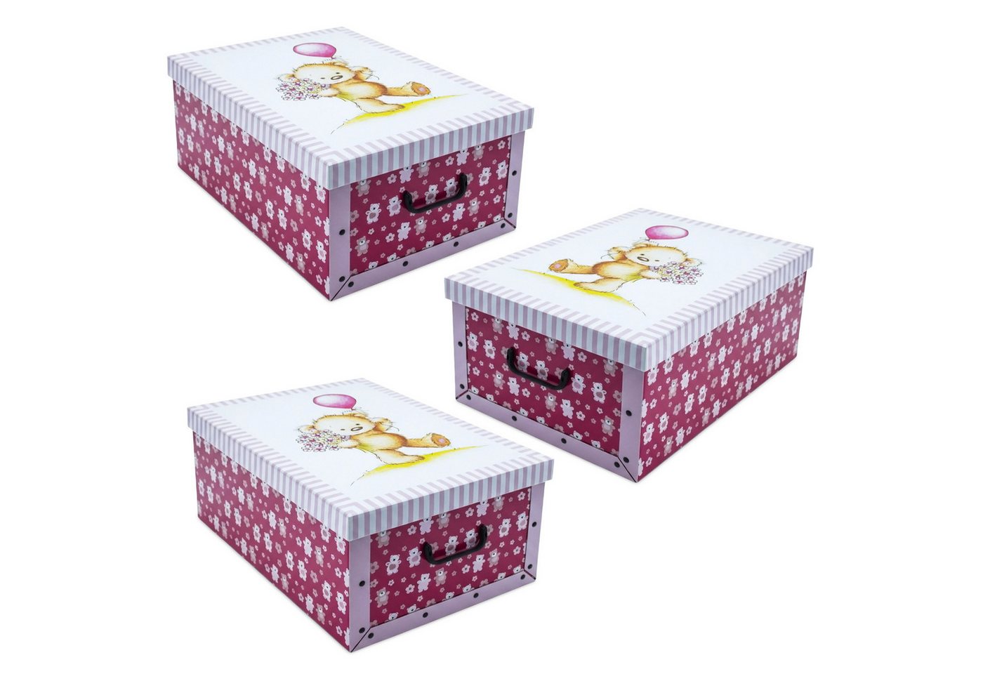 Spetebo Aufbewahrungsbox (Set, 3 St., Aufbewahrungsboxen), Stapelbox Geschenkbox von Spetebo