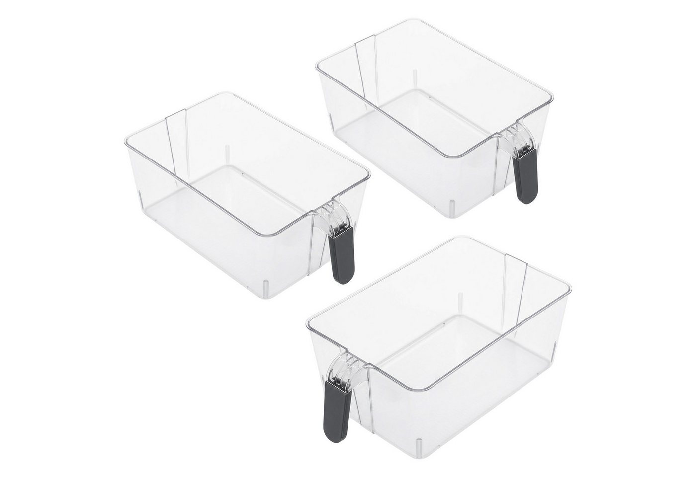 Spetebo Aufbewahrungsbox Kunststoff Kühlschrank Box mit Griff 31 x 18 cm transparent - 3er Set (Set, 1 St., 1), aus lebensmittelechtem Material von Spetebo
