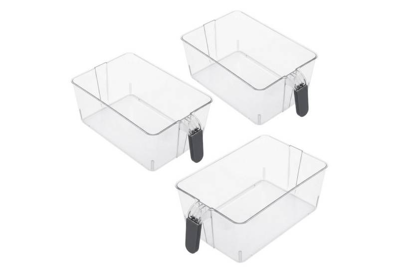 Spetebo Aufbewahrungsbox Kunststoff Kühlschrank Box mit Griff 31 x 18 cm transparent - 3er Set (Set, 1 St., 1), aus lebensmittelechtem Material von Spetebo