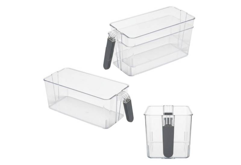 Spetebo Aufbewahrungsbox Kunststoff Kühlschrank Box mit Griff 31 x 18 cm transparent - 3er Set (Set, 1 St., 1), aus lebensmittelechtem Material von Spetebo