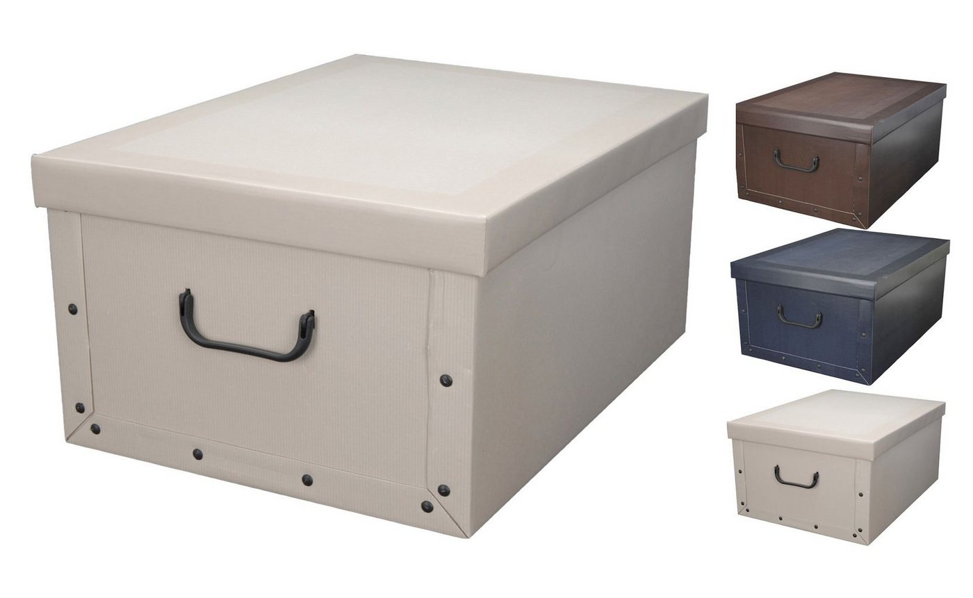 Spetebo Aufbewahrungsbox Storage Box 49x39x24 - 3er Set - einfarbig (Set, 3 St., Aufbewahrungsboxen), Stapelbox Geschenkbox von Spetebo