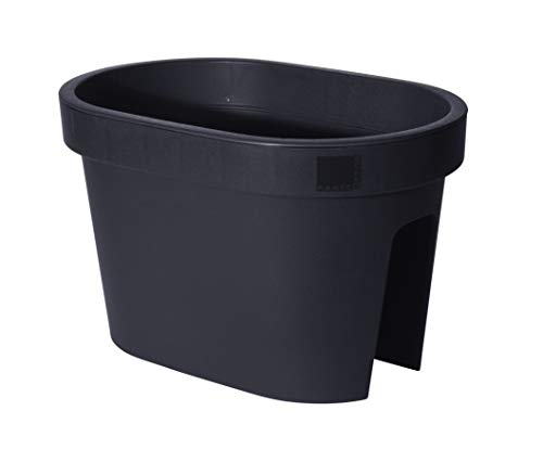 Spetebo Balkon Geländer Blumentopf in anthrazit - 40 cm x 26 cm - Pflanztopf Blumenkübel Geländertopf oval Spetebo Balkon Geländer Blumentopf in anthrazit - 40 cm x 26 cm - Pflanztopf Blumenkübel Geländertopf oval von Spetebo