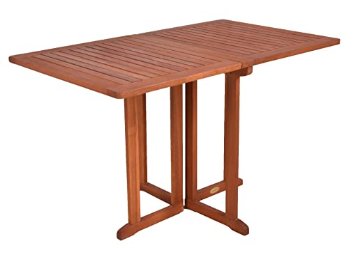 Spetebo Balkontisch Baltimore aus Eukalyptus Holz klappbar - rechteckig / 120 x 70 cm - Outdoor Esstisch aus FSC Massivholz geölt - Garten Terrasse Balkon Tisch für Außen von Spetebo