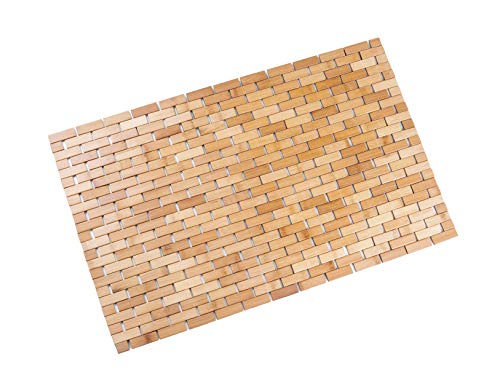 Spetebo Bambus Badematte 80 x 50 cm - mit rutschhemmender Unterseite - Duschmatte Holz Badezimmer Matte Bad Vorleger Bambusmatte rutschfest von Spetebo