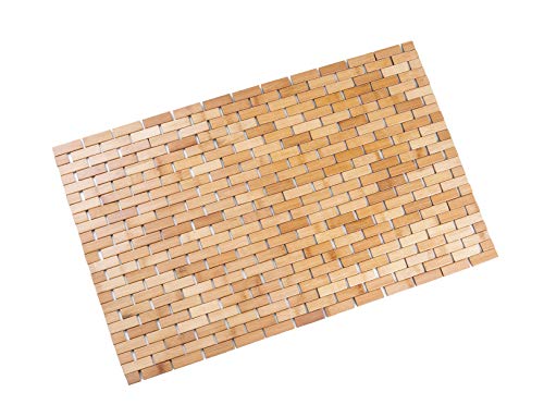 Bambus Badematte 80 x 50 cm - mit rutschhemmender Unterseite - Duschmatte Holz Badezimmer Matte Bad Vorleger Bambusmatte rutschfest von Spetebo