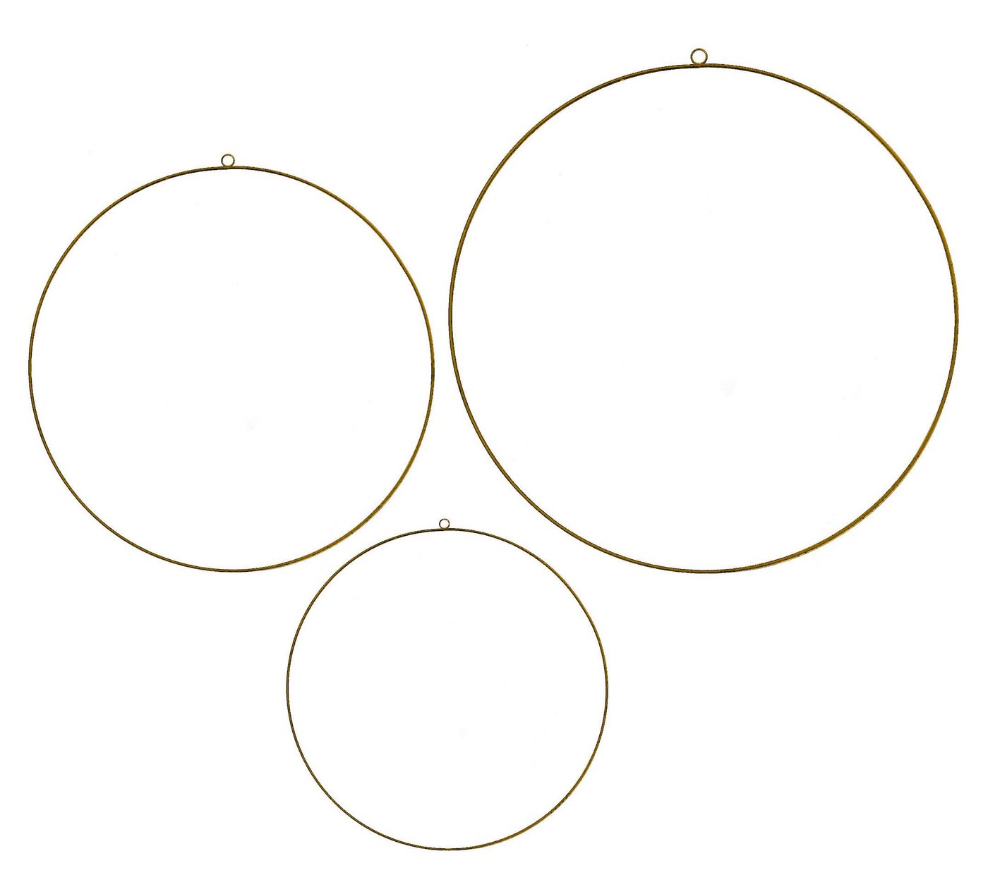 Spetebo Bastelkranz Metall Deko Ringe 3er Set gold - 50 / 40 / 30cm, Hänge Koop Wand Blumenkranz Weihnachten Hochzeit Geburtstag Dekoration von Spetebo