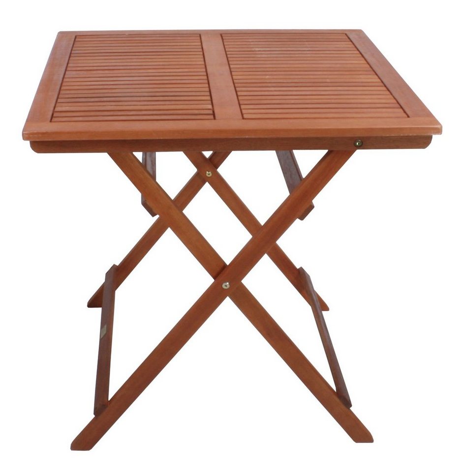 Spetebo Beistelltisch Eukalyptus Gartentisch SEATTLE eckig - 70 x 70 cm (Packung, Klapptisch Beistelltisch Bistrotisch), Holz Tisch geölt von Spetebo