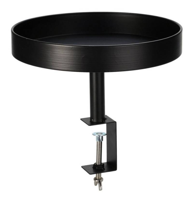 Spetebo Beistelltisch Metall Beistell Tisch zum Klemmen schwarz - 28 cm (Komplettset, 1-St., Tablett mit Halterung), kein Werkzeug erforderlich / Blumenständer von Spetebo