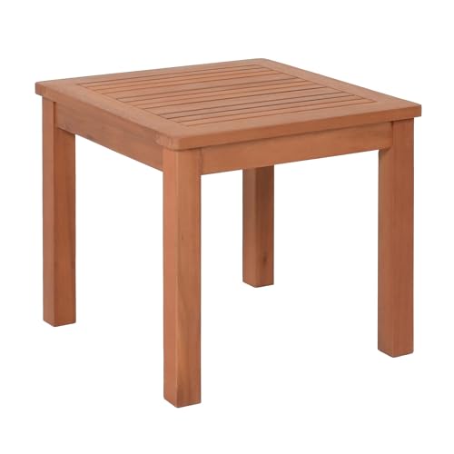 Spetebo Beistelltisch Tucson aus Eukalyptus Holz - 44 x 44 cm - Gartentisch aus FSC Massivholz geölt - Balkontisch Holztisch Loungetisch aus Holz rechteckig massiv von Spetebo