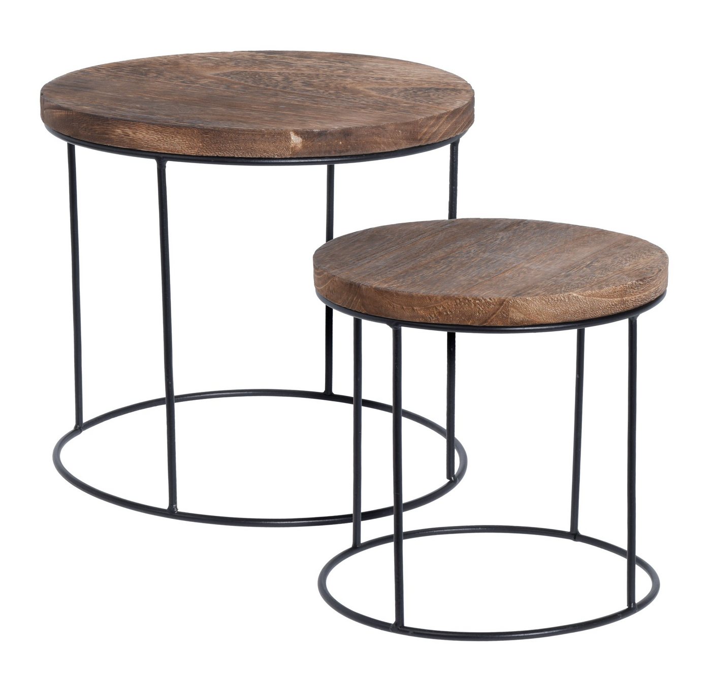 Spetebo Blumenhocker Blumenhocker 2-teilig mit dunkler Tischplatte (Set, 2 St., fertig montiert), 2er Set von Spetebo