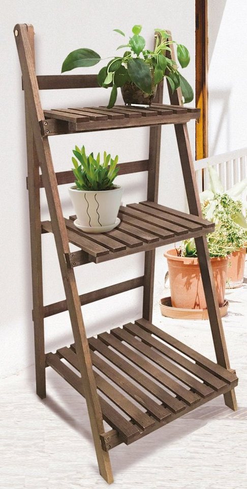 Spetebo Blumenhocker Holz Pflanztreppe braun klappbar - 99 x 45 cm (Inhalt, 1 St., 3 Ebenen), 3 Ablagen, Innen- und Außenbereich Spetebo Blumenhocker Holz Pflanztreppe braun klappbar - 99 x 45 cm (Inhalt, 1 St., 3 Ebenen), 3 Ablagen, Innen- und Außenbereich von Spetebo