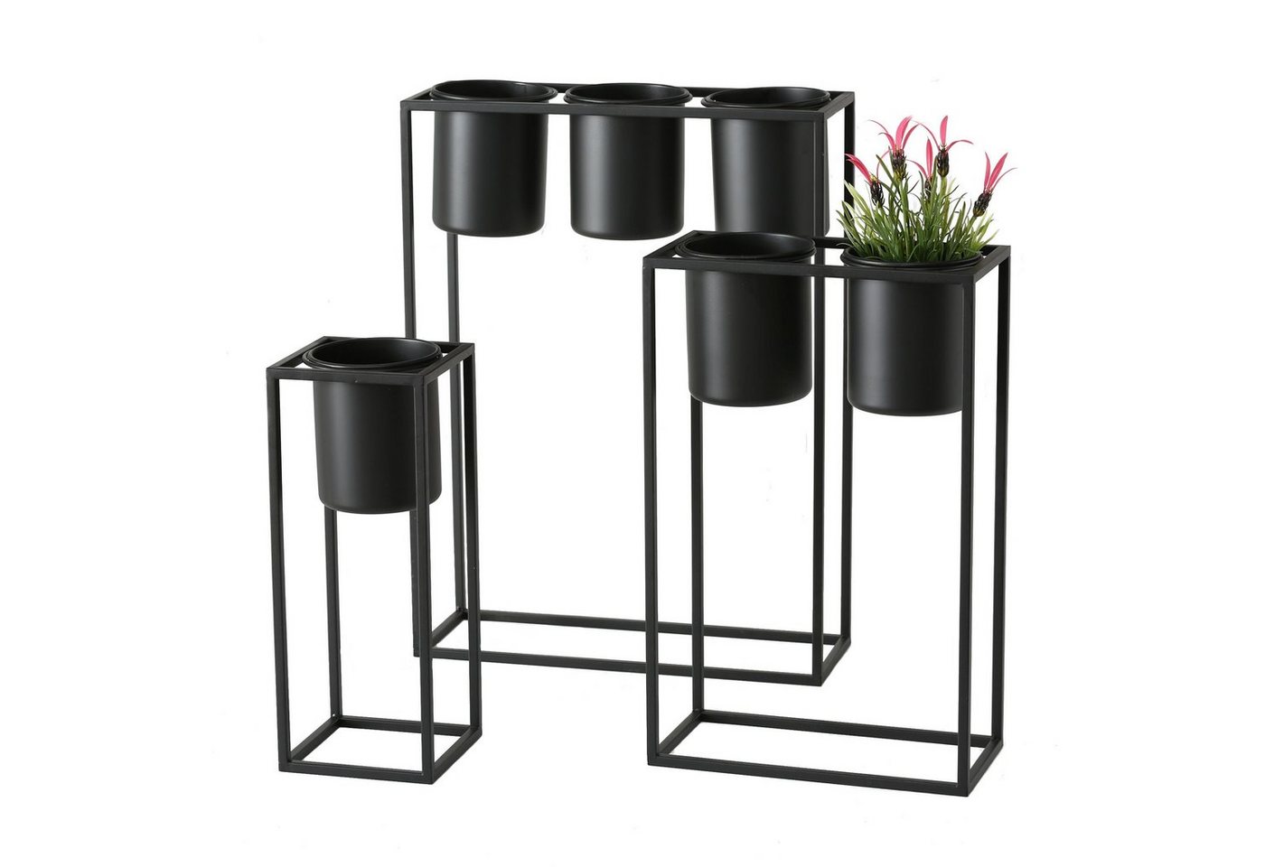Spetebo Blumenständer Metall Pflanztopf Mensola schwarz - 3er Set (Set, 3 St., Blumentopfständer), Deko Pflanzenständer in 3 Größen von Spetebo