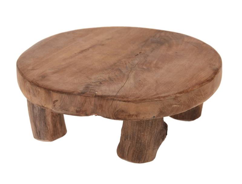 Spetebo Blumenständer Teak Holz Pflanzenhocker - 20 x 7 cm (Stück, 1 St., Blumenhocker), kleiner Deko Hocker von Spetebo