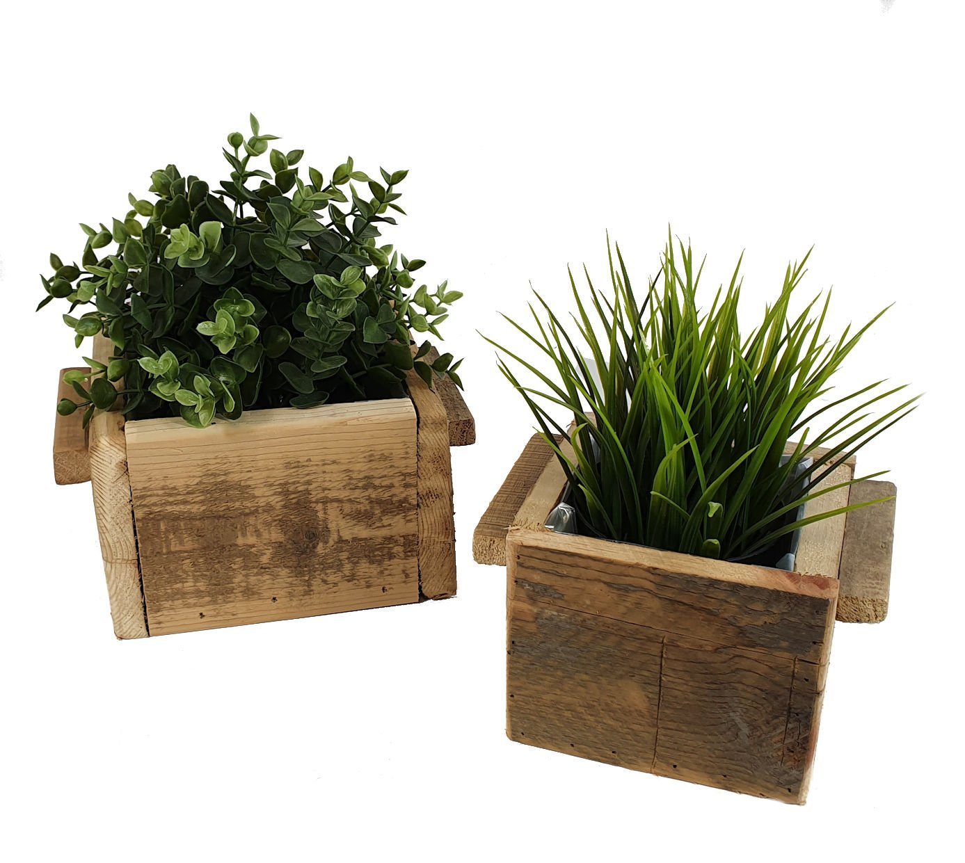 Spetebo Blumentopf Holz Deko Pflanzkasten natur - 2er Set (Set, 2 St., 2er Set), Pflanzwürfel zum hinstellen von Spetebo