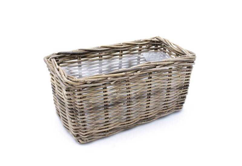 Spetebo Blumentopf Weide Pflanzkorb natur (Stück, 1 St., Flechtkorb), Rattan Blumenkorb mit Folie von Spetebo