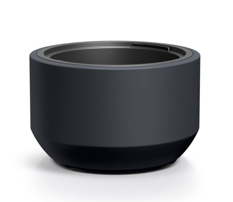 Spetebo Blumentopf XL Kunststoff Blumentopf rund gerade Form (Packung, 1 St., 1 tlg), Design Blumenkübel in anthrazit mit Pflanz-Einsatz von Spetebo