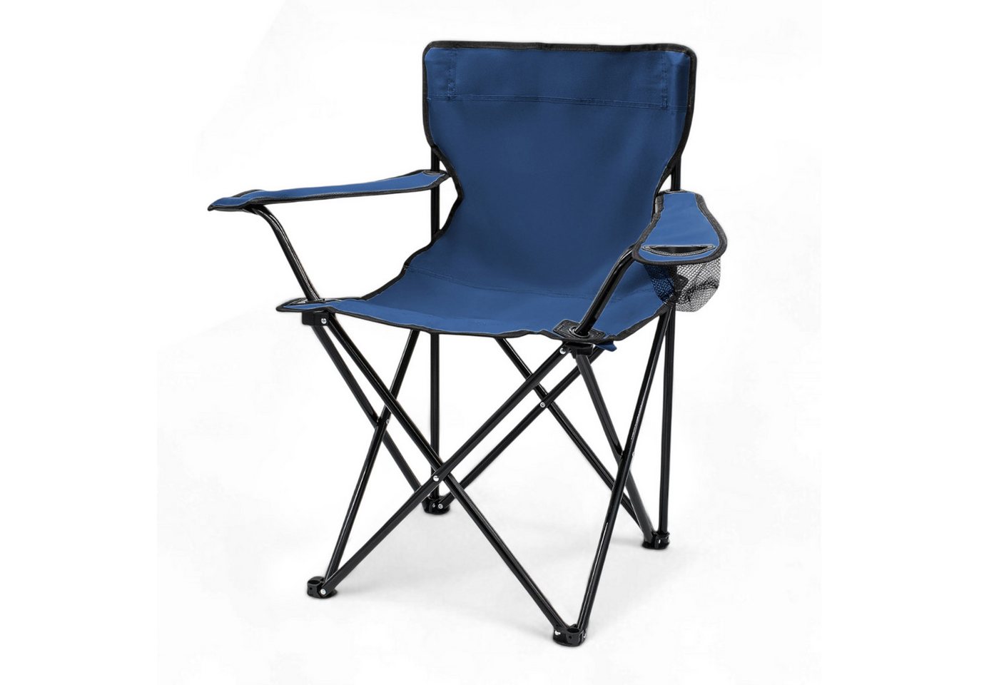 Spetebo Campingstuhl Campingstuhl mit Getränkehalter - blau (Stück, 1 St), Camping Strand und Garten Klappstuhl mit Tragetasche von Spetebo