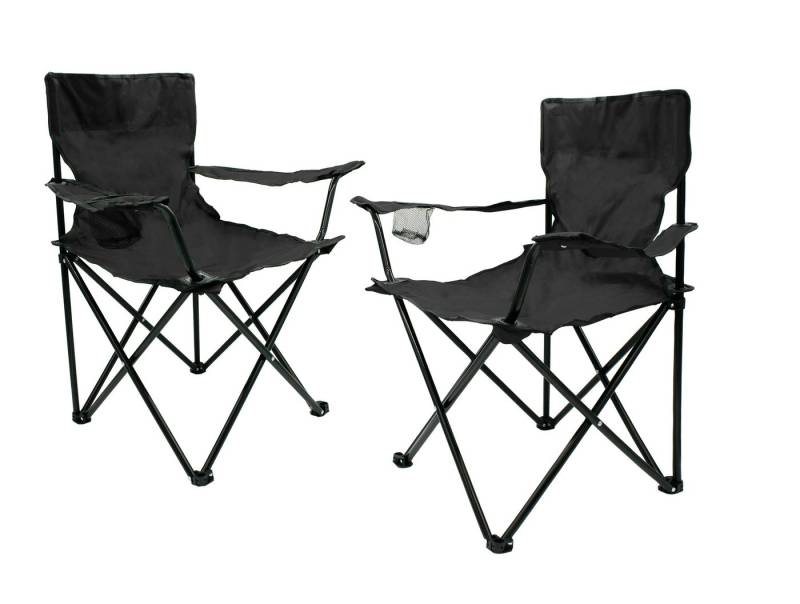 Spetebo Campingstuhl Campingstuhl mit Getränkehalter - grün / 2er Set (2er Set, 1 St), Camping Strand und Garten Klappstuhl von Spetebo