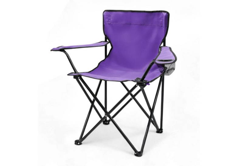Spetebo Campingstuhl Campingstuhl mit Getränkehalter - lila (Stück, 1 St), Camping Strand und Garten Klappstuhl mit Tragetasche von Spetebo