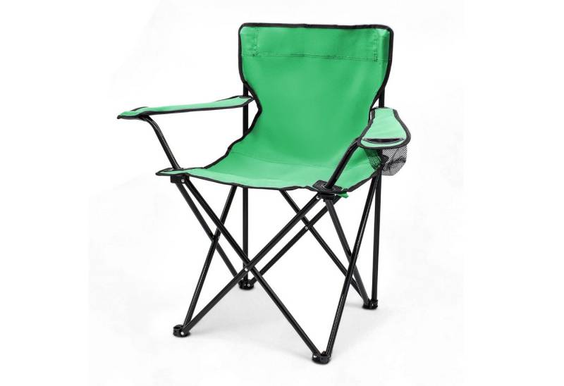 Spetebo Campingstuhl Campingstuhl mit Getränkehalter - lime grün (Stück, 1 St), Camping Strand und Garten Klappstuhl mit Tragetasche von Spetebo
