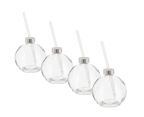 Spetebo Christbaumkugel Trinkglas 400 ml - 4er Set - Weihnachtskugel Cocktailglas mit Strohhalm - Design Punschglas mit Trinkhalm Getränke Glas Spetebo Christbaumkugel Trinkglas 400 ml - 4er Set - Weihnachtskugel Cocktailglas mit Strohhalm - Design Punschglas mit Trinkhalm Getränke Glas von Spetebo