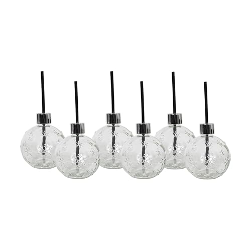 Spetebo Christbaumkugel Trinkglas 400 ml - 6er Set - Weihnachtskugel Schneeflocken Punsch Glas mit wiederverwendbarem Strohhalm - Design Punschglas mit Mehrweg Trinkhalm Getränke Glas von Spetebo