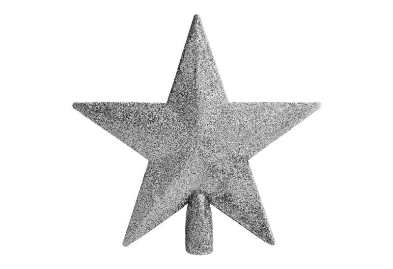 Spetebo Christbaumspitze 3D Weihnachtsstern 20 cm mit Glitzer (1-tlg), Festliche Sternspitze für Tannenbaum von Spetebo